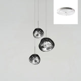 Multi Head Lava Melting Glass Pendant Light Round Ceiling Chandelier for Modern Interiors