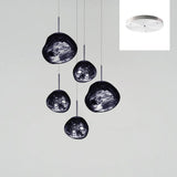 Multi Head Lava Melting Glass Pendant Light Round Ceiling Chandelier for Modern Interiors