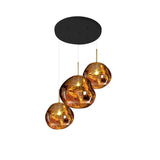 Multi Head Lava Melting Glass Pendant Light Round Ceiling Chandelier for Modern Interiors
