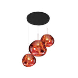 Multi Head Lava Melting Glass Pendant Light Round Ceiling Chandelier for Modern Interiors