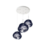 Multi Head Lava Melting Glass Pendant Light Round Ceiling Chandelier for Modern Interiors