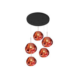 Multi Head Lava Melting Glass Pendant Light Round Ceiling Chandelier for Modern Interiors