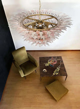 murano-glass-palmette-pink-transparent-chandelier-elegant-modern-hanging-light-fixture