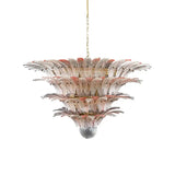 murano-glass-palmette-pink-transparent-chandelier-elegant-modern-hanging-light-fixture