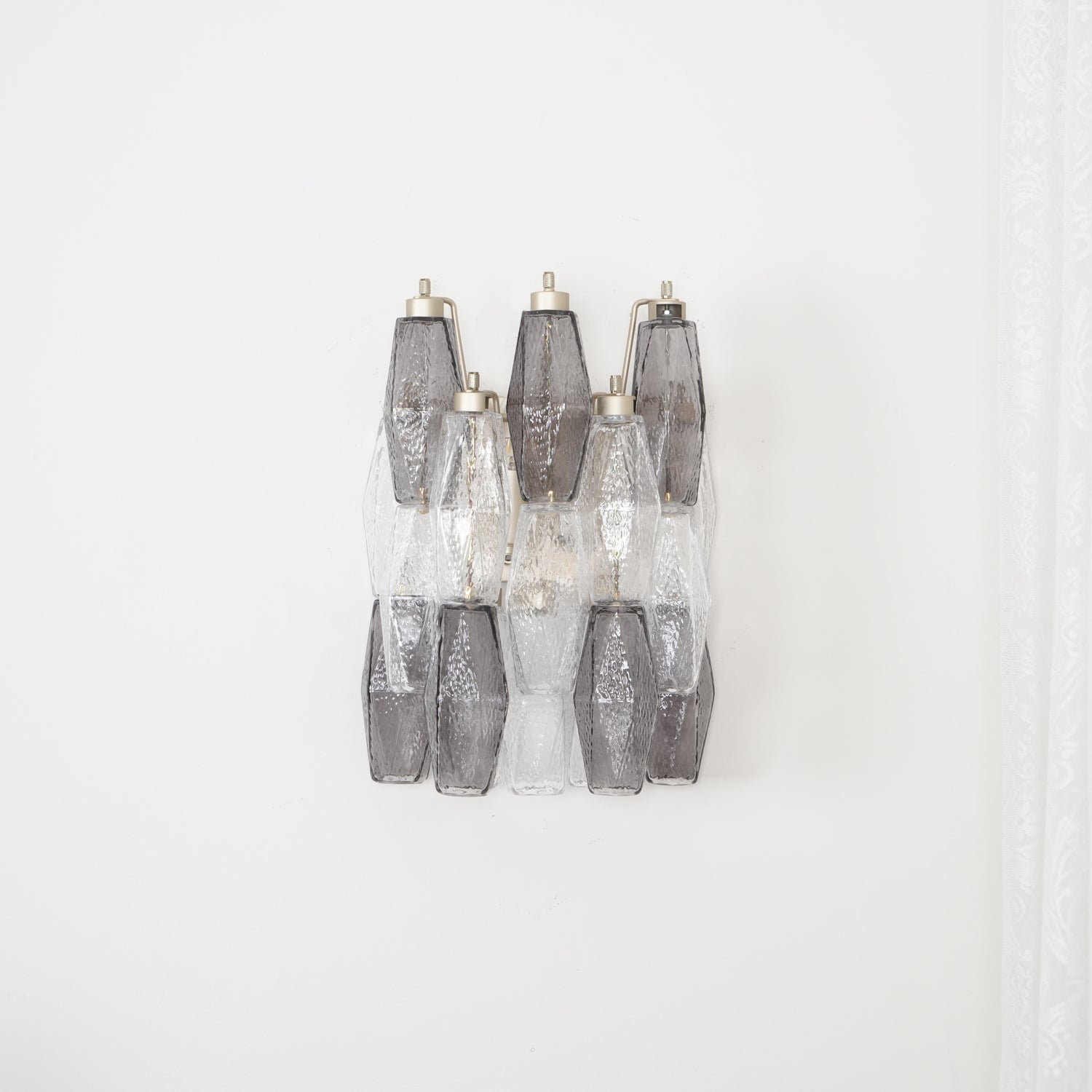 Murano Rhombus Glass Wall Sconce Luxury Handblown Tiered Glass Indoor Light