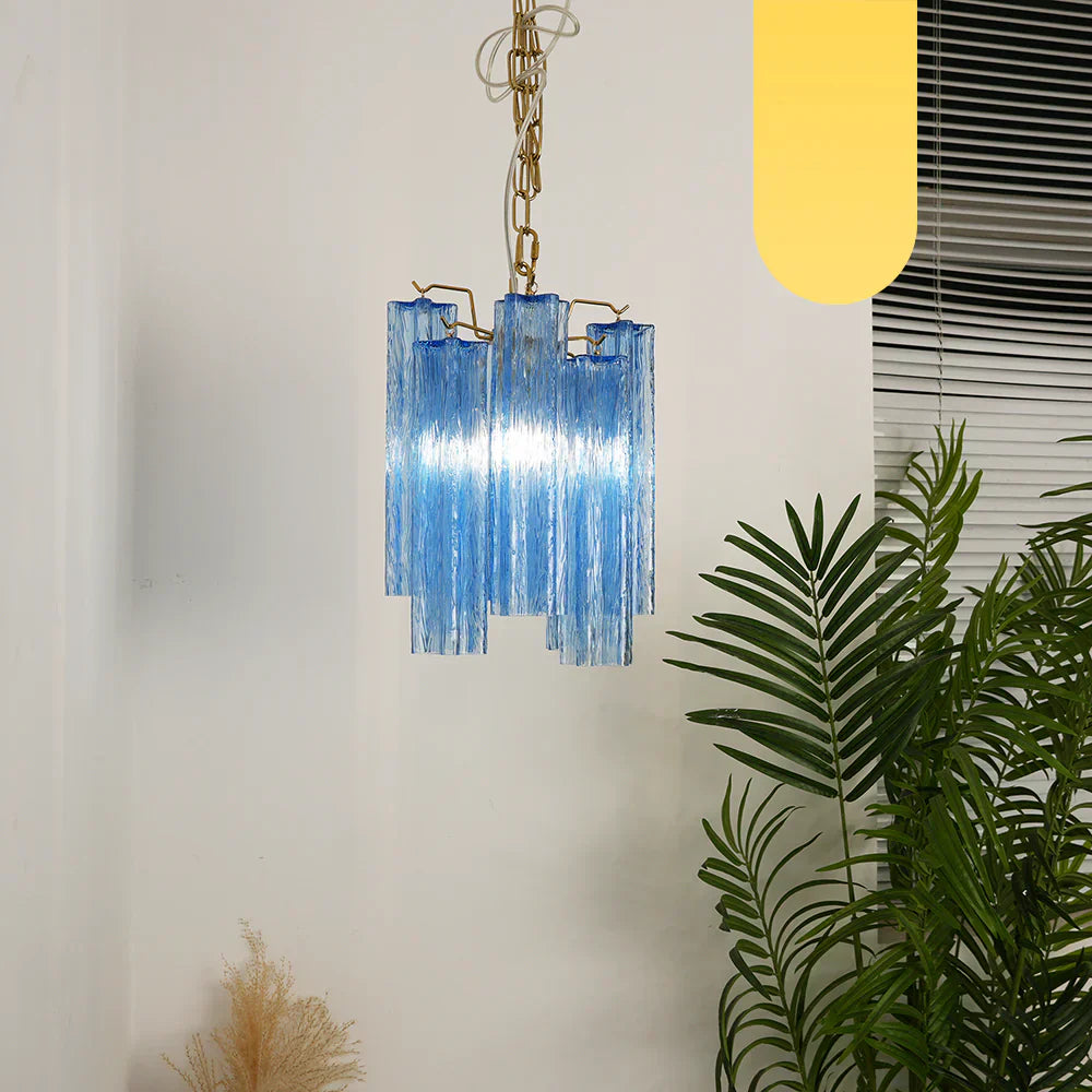 murano-style-blue-glass-tube-pendant-chandelier-with-polished-metal-accents