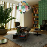 murano-style-multicolored-iridescent-alabaster-glass-disc-chandelier-with-metal-frame