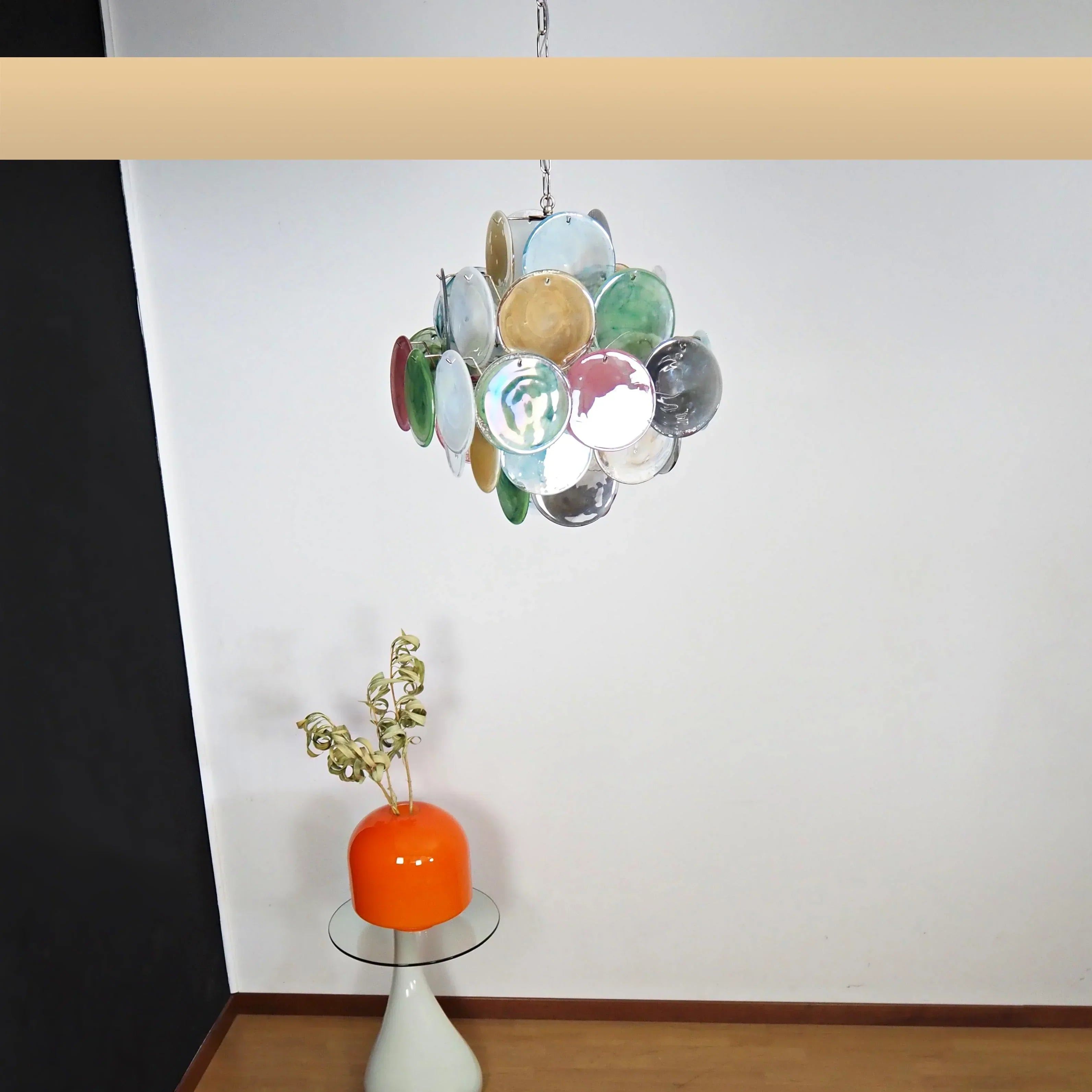 murano-style-multicolored-iridescent-alabaster-glass-disc-chandelier-with-metal-frame