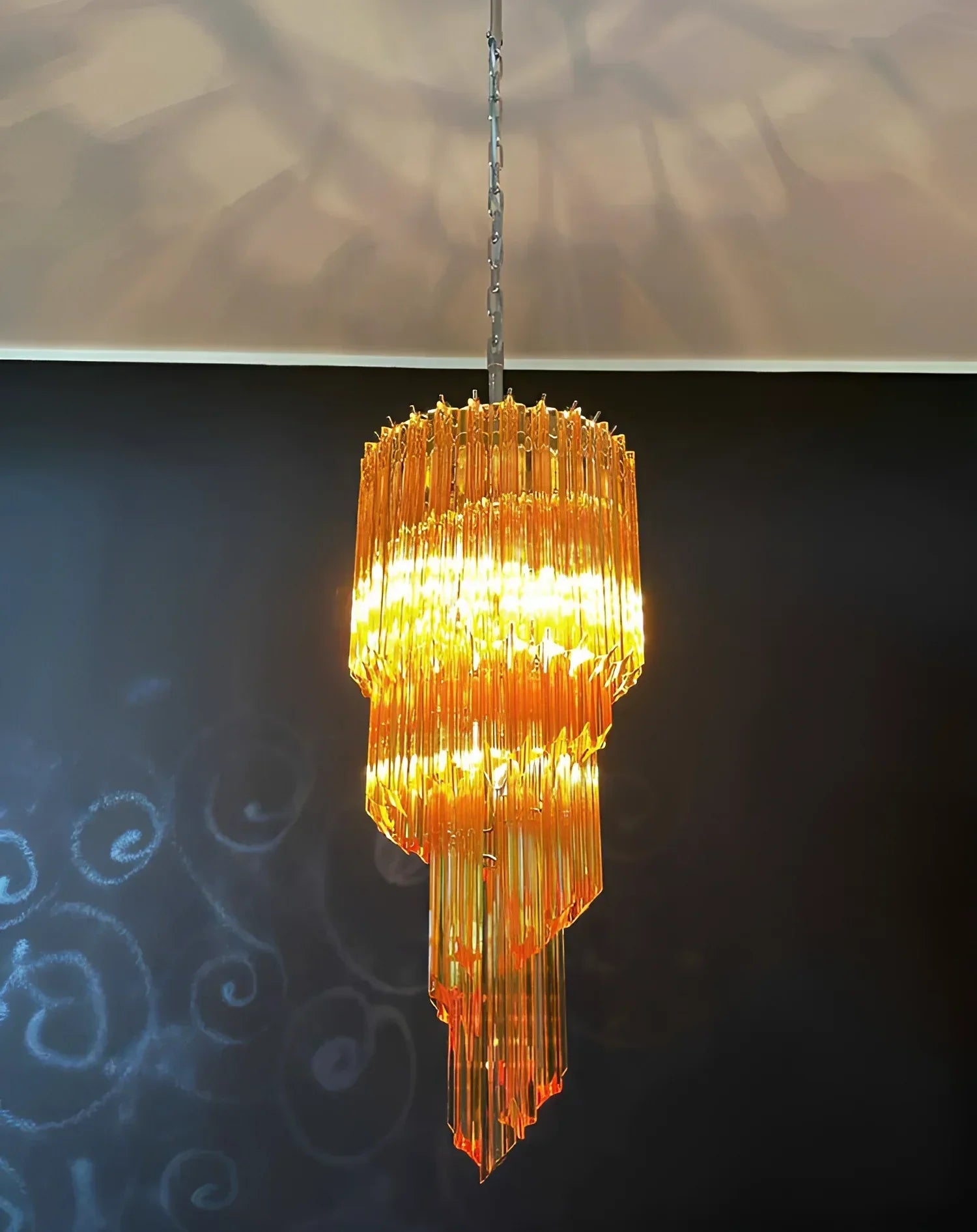 murano-style-spiral-amber-glass-prism-pendant-chandelier-for-entryway-and-living-room