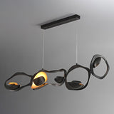 Muscularity Modern Linear LED Pendant Light Gold and Black Chandelier for Dining Room