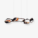 Muscularity Modern Linear LED Pendant Light Gold and Black Chandelier for Dining Room