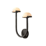 Mushroom Alabaster Sconce Wall Light with Brass Arm and Integrated LED for Modern Interiors