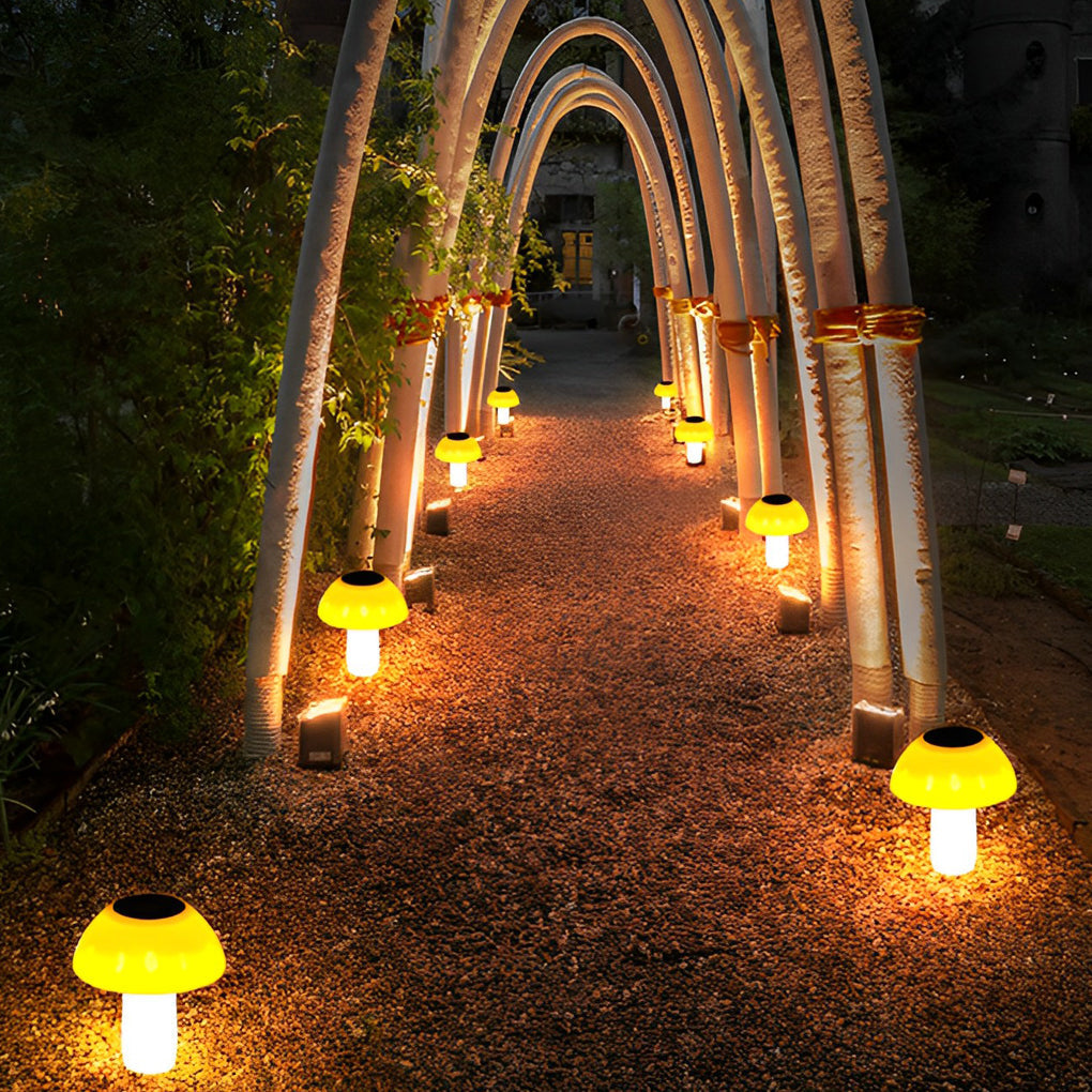 Mushroom Outdoor Solar LED Lawn Lights Waterproof Garden Landscape Pathway Lighting