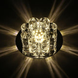 Modern Geometric Crystal Floral LED Flush Mount Ceiling Light for Hallway with RGB Multi Color Effects
