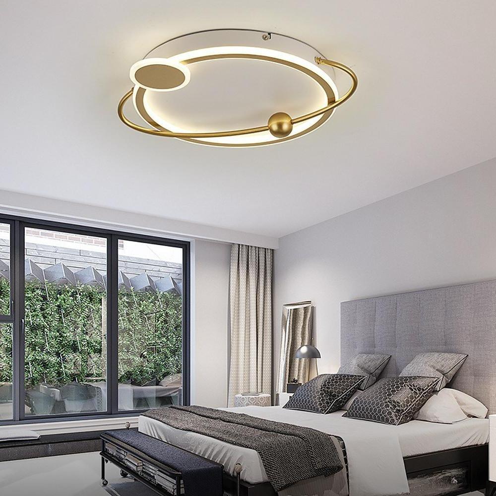 Modern Oval LED Ceiling Light Geometric Flush Mount Fixture for Bedroom and Living Room