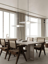 Nara Modern Glass Disk Pendant Light with Satin Finish LED Ceiling Hanging Lamp