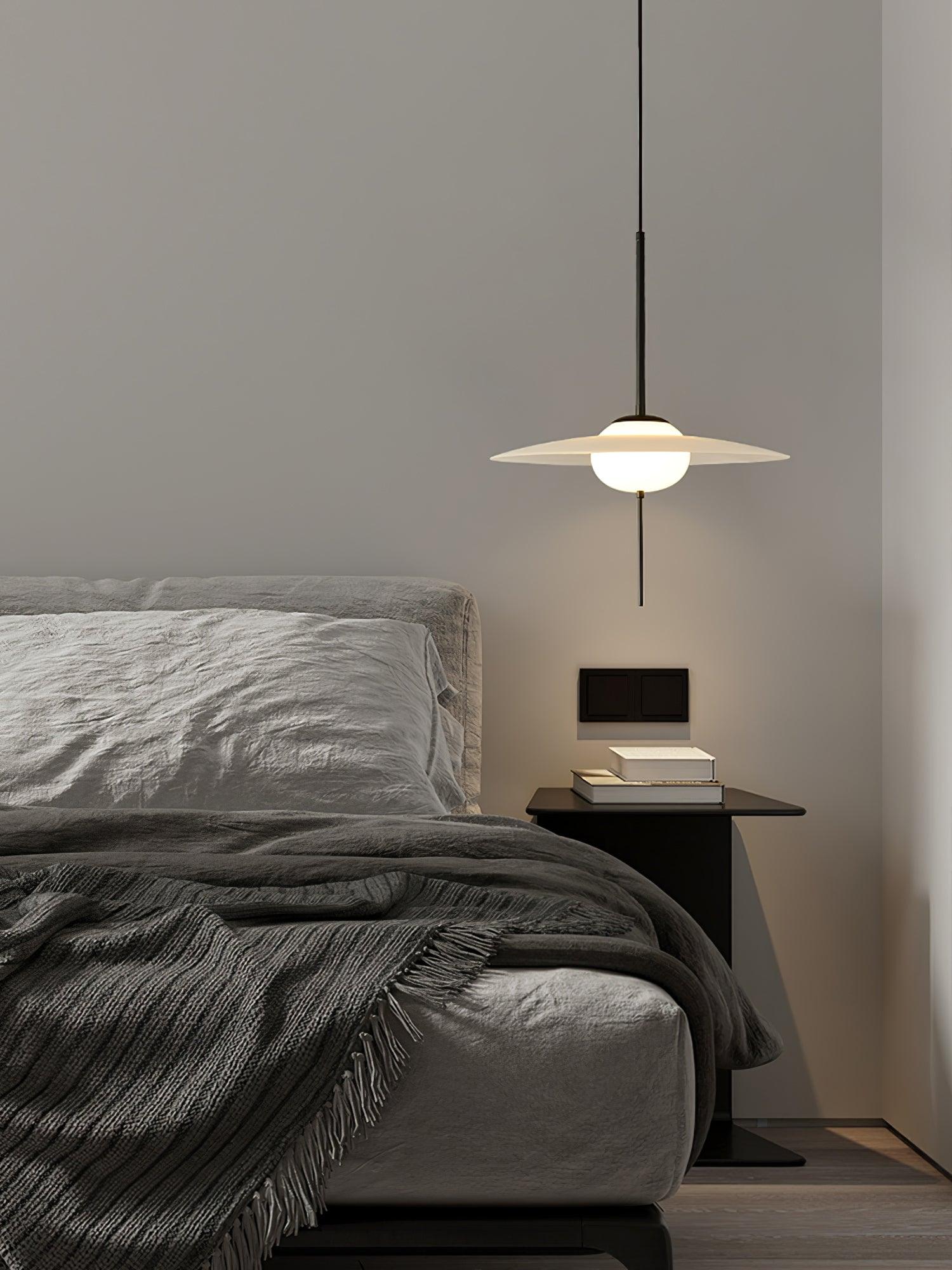 Nara Modern Glass Disk Pendant Light with Satin Finish LED Ceiling Hanging Lamp