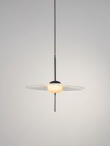 Nara Modern Glass Disk Pendant Light with Satin Finish LED Ceiling Hanging Lamp