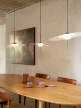 Nara Modern Glass Disk Pendant Light with Satin Finish LED Ceiling Hanging Lamp