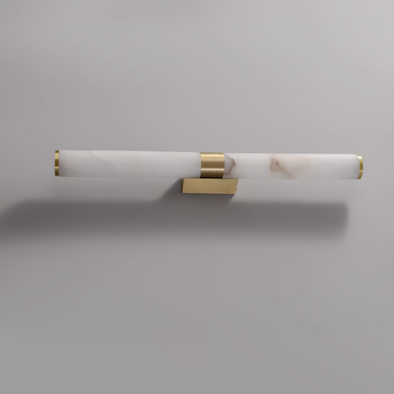 Natural Alabaster Line Wall Light Minimalist Vertical Brass LED Sconce for Hallways