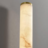 Natural Alabaster Line Wall Light Minimalist Vertical Brass LED Sconce for Hallways
