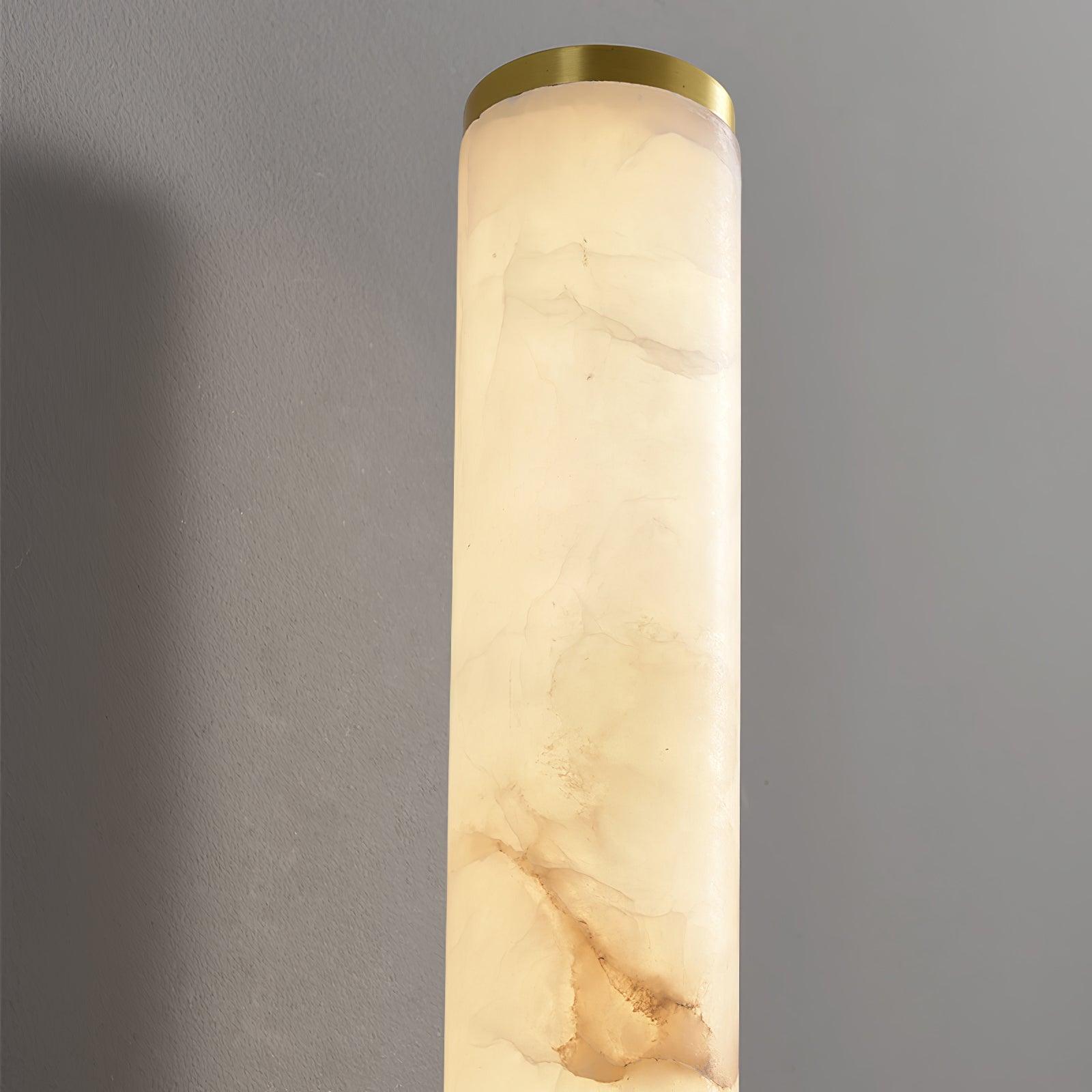 Natural Alabaster Line Wall Light Minimalist Vertical Brass LED Sconce for Hallways