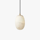 Natural Alabaster Stone Mini Pendant Light Brass Hanging Lamp for Indoor Lighting