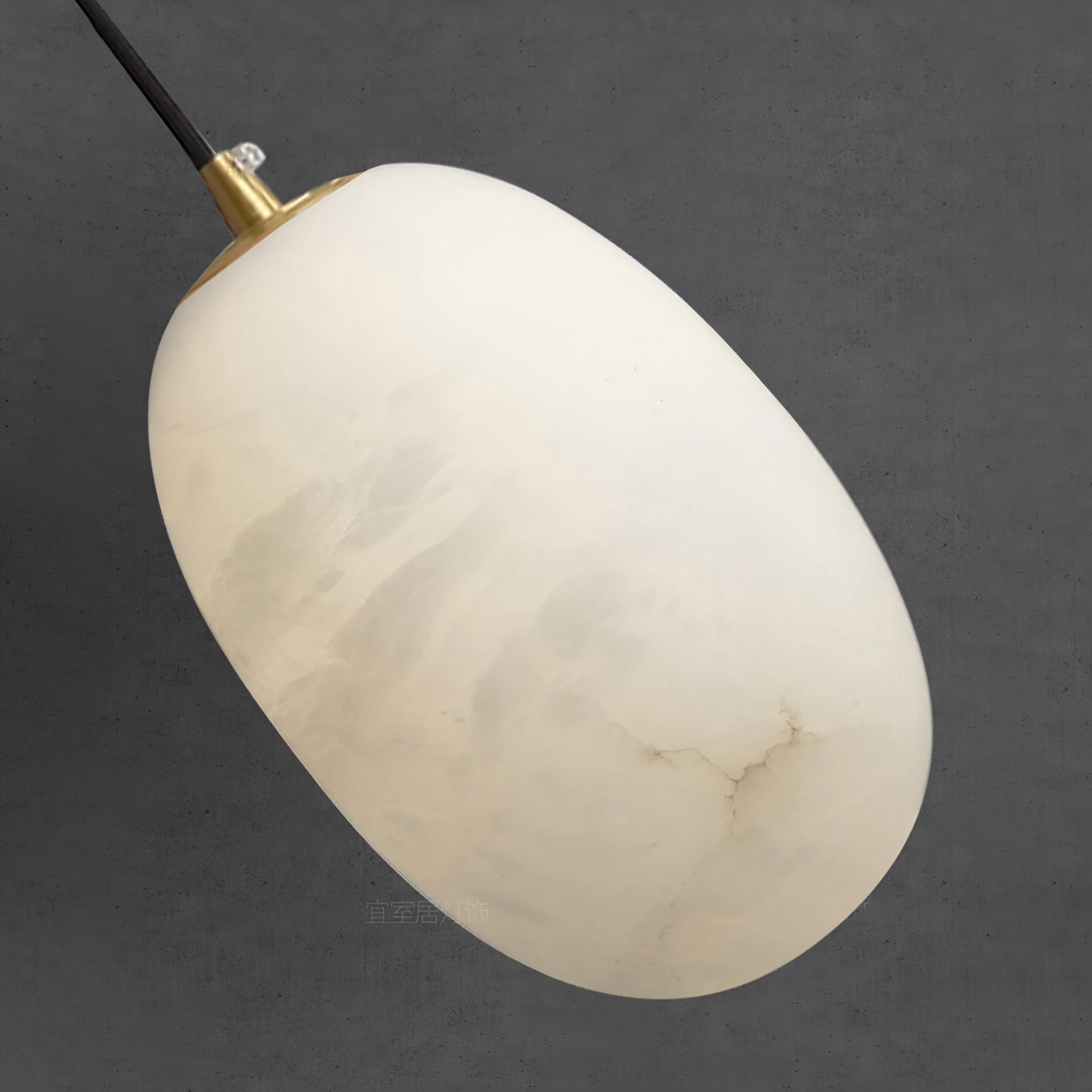 Natural Alabaster Stone Mini Pendant Light Brass Hanging Lamp for Indoor Lighting