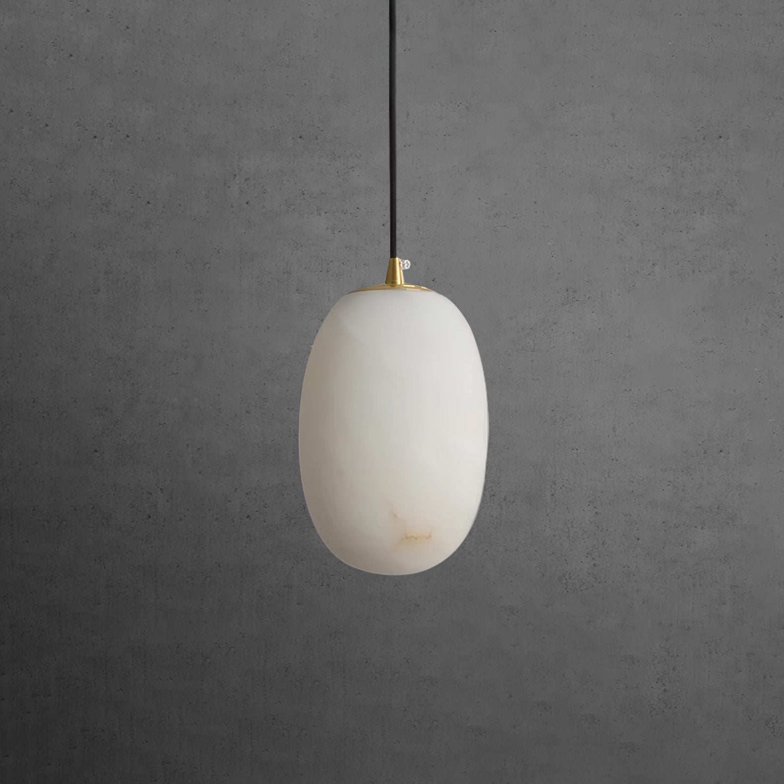 Natural Alabaster Stone Mini Pendant Light Brass Hanging Lamp for Indoor Lighting