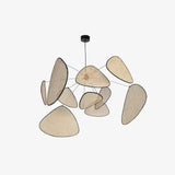 Natural Bamboo Screen Cannage Rattan Chandelier Retro Industrial Suspension Light