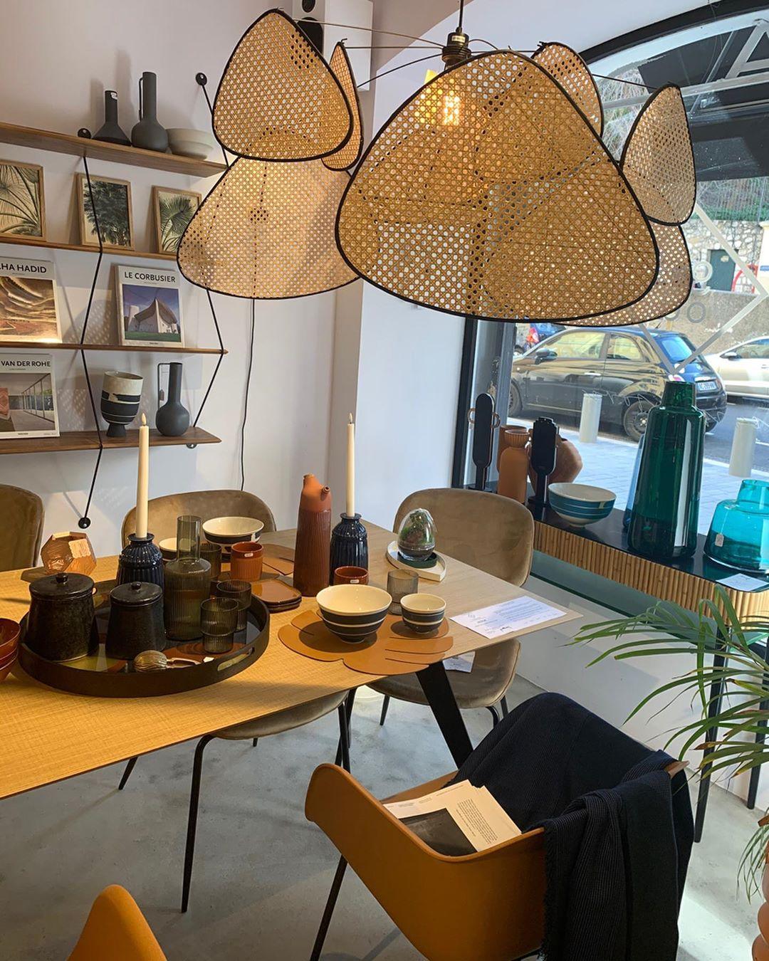 Natural Bamboo Screen Cannage Rattan Chandelier Retro Industrial Suspension Light