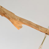 Natural Bamboo Triple Shade Farmhouse Chandelier with Real Tree Branch Hanging Pendant Light