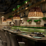 Natural Handmade Rattan Pendant Light Industrial Woven Chandelier for Kitchen and Dining Room