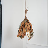 Natural Organic Dried Branch and Leaf Pendant Lamp Rustic Wood Leaf Chandelier