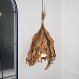 Natural Organic Dried Branch and Leaf Pendant Lamp Rustic Wood Leaf Chandelier