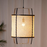 Natural Rattan Cane Webbing Pendant Light Handcrafted Bamboo Hanging Ceiling Lamp for Home Decor