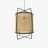 Natural Rattan Cane Webbing Pendant Light Handcrafted Bamboo Hanging Ceiling Lamp for Home Decor