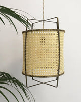 Natural Rattan Cane Webbing Pendant Light Handcrafted Bamboo Hanging Ceiling Lamp for Home Decor