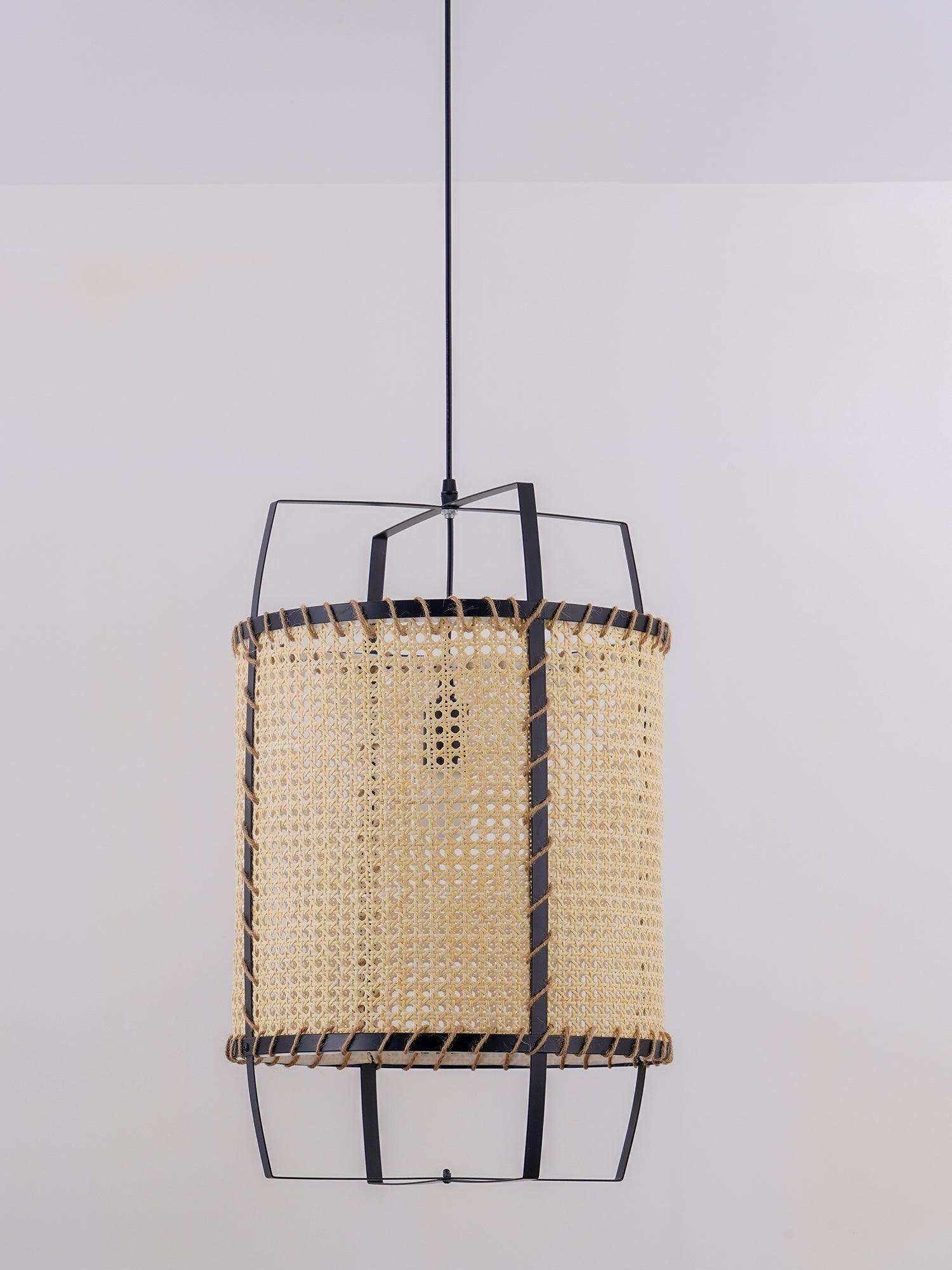 Natural Rattan Cane Webbing Pendant Light Handcrafted Bamboo Hanging Ceiling Lamp for Home Decor