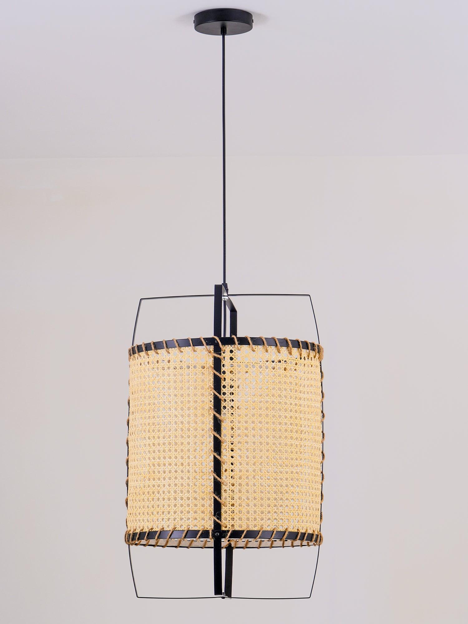 Natural Rattan Cane Webbing Pendant Light Handcrafted Bamboo Hanging Ceiling Lamp for Home Decor