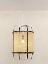 Natural Rattan Cane Webbing Pendant Light Handcrafted Bamboo Hanging Ceiling Lamp for Home Decor