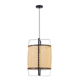 Natural Rattan Cane Webbing Pendant Light Handcrafted Bamboo Hanging Ceiling Lamp for Home Decor