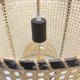 Natural Rattan Cane Webbing Pendant Light Handcrafted Bamboo Hanging Ceiling Lamp for Home Decor