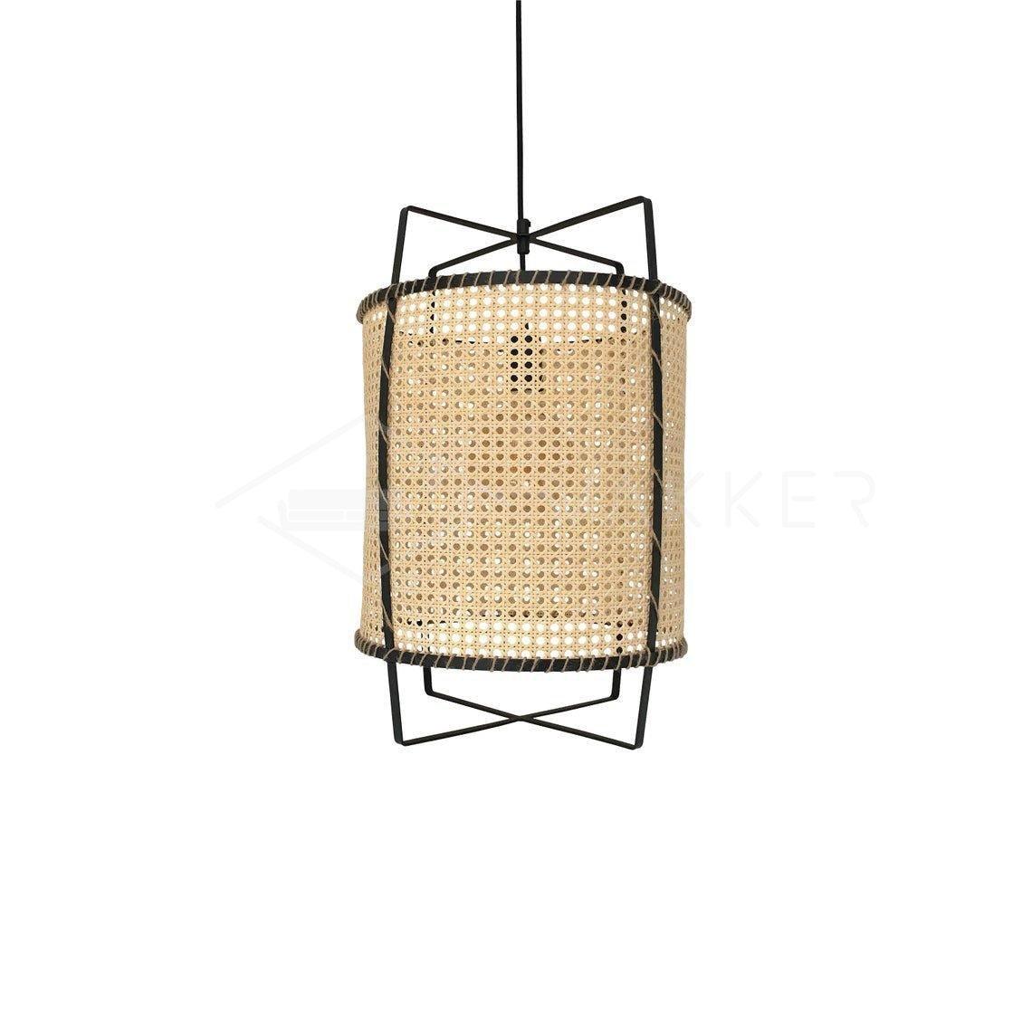 Natural Rattan Cane Webbing Pendant Light Handcrafted Bamboo Hanging Ceiling Lamp for Home Decor