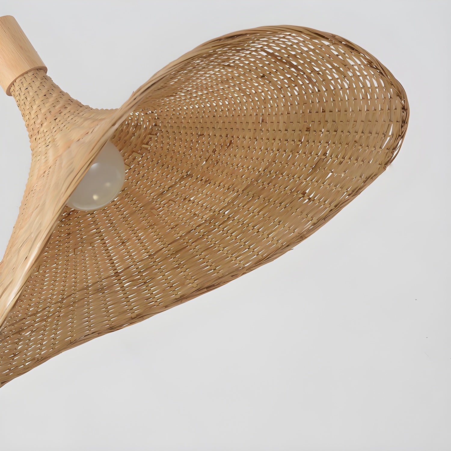 Natural Rattan Weave Hat Pendant Light Boho Style Woven Ceiling Hanging Lamp