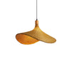 Natural Rattan Weave Hat Pendant Light Boho Style Woven Ceiling Hanging Lamp