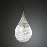 Natural White Marble Raindrop LED Pendant Light for Modern Luxury Interior Lighting Decor