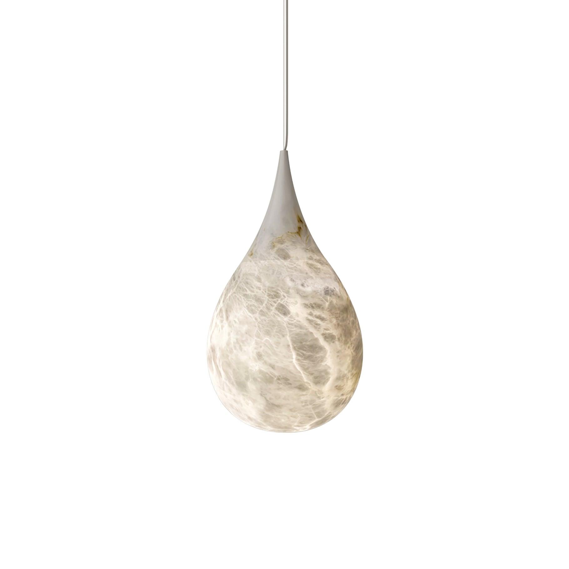 Natural White Marble Raindrop LED Pendant Light for Modern Luxury Interior Lighting Decor