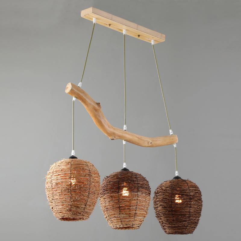 Natural Wicker Beehive Pendant Light Burlywood Rattan Ceiling Fixture for Living Room