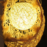 Natural Wicker Rattan Moon Pendant Light Farmhouse Boho Ceiling Hanging Lamp for Nursery Bedroom